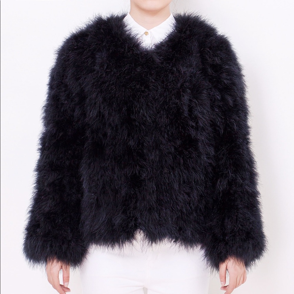 Pello Bello black feather jacket SM